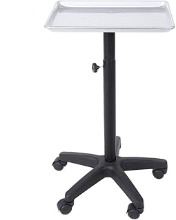 Mobile Instrument Tray, Height Adjustable Rolling Trolley Cart Serve Tray for Beauty Salon, Spa, Barber Shop, Tattoo, Nail Art, and Hospital
