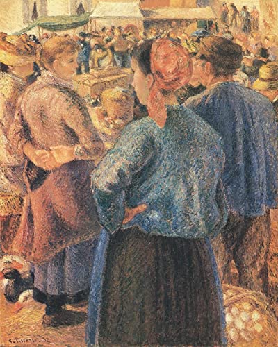 Impression sur toile moderne Le Marché de Pontoise par Pissarro