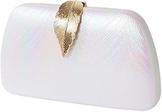 Women Wedding Clutch Bag Metal Leaf Lock Handbag Clutch Purse Chain Shoulder Bag