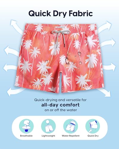 Image of maamgic Mens Swim Trunks 5 Inch with Mesh Lining, Quick Dry Mens Bathing Suit, Swim Shorts for Swimming and Beach