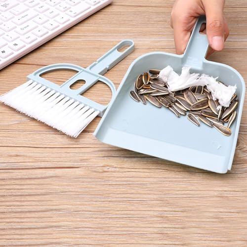 -Besen- und Kehrschaufel-Set, kleines Kehrschaufel- und Bürsten-Set | Multifunktions-Reinigung der verdickten Schreibtischtastatur,Desktop-Reinigungsbürste, Besen, – Bild 4