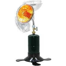 BLAZEAL Portable Propane Heater with Upgrade Catalytic Infrared Burner & Free-Bending Snake Hose for Outdoor and Indoor Tent Camping Space Patio Heater 1lb Small Propane Gas Tank Holder Garage Fishing