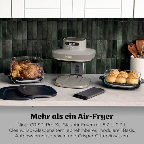 Ninja CRISPi PRO XL Glas-Heißluftfritteuse Air-Fryer, Stone Gold, AS090EUSD – Ansicht 4