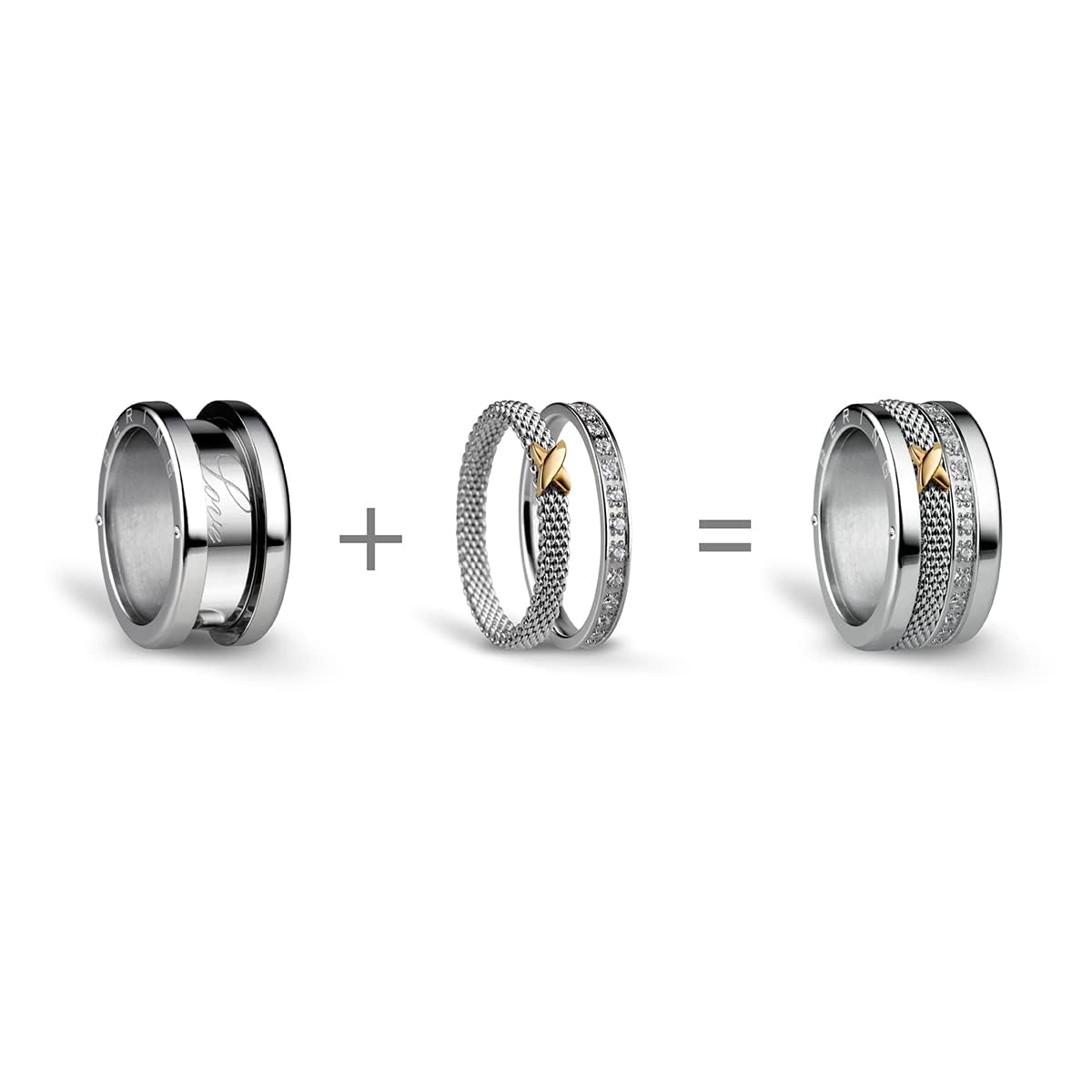 BERING Damen Ring in glänzendem silber - Arctic Symphony Collection aus Edelstahl - Themse