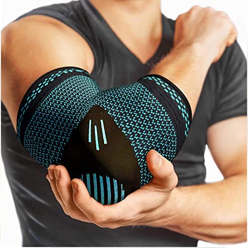 Image of Serveuttam Elbow Support for Gym - Elbow Brace for Men Women Workout | Elbow Compression Sleeves with Straps for Tendonitis Pain Relief, Tennis, Volleyball, Cricket - Elbow Band (L, Red)