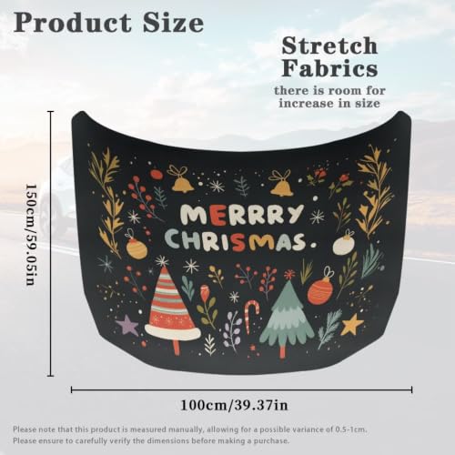 Image of Merry Christmas Car Hood Covers for Automobiles, Christmas Tree Universal Car Bonnet Banner for Most Vehicles Sedans Trucks SUVs, All-Season Protection