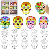 Package includes: The day of the dead suncatchers arts and crafts kits for adults include 10 different skull patterns, 3 of each pattern, for a total of 30pcs 4.6 x 5.9inch dia de los muertos window clings with a wide variety of styles and plenty to ...