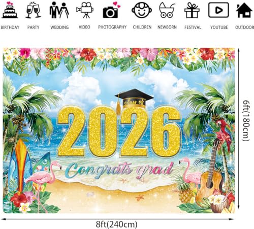 Fondo para Graduación Tema Playa 2.1x1.5 m miniatura 6
