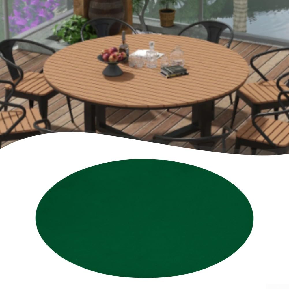 Pokertisch-Auflage, Runde Filz-Tischdecke, Tischüberzug für Kartenspiele 91–122 cm Durchmesser, Elastische Tischunterlage für Kartenspiele, Mahjong und Poker(Grün)