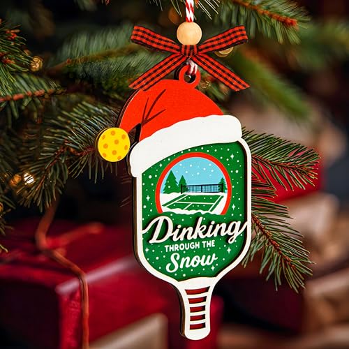 Woodamore Pickleball Ornament 2025 - Funny Pickleball Gifts for Women Men, Cute Pickle Ball Ornaments for Christmas Tree Decorations, Unique Pickleball Christmas Ornaments 2025 for Holiday Decor