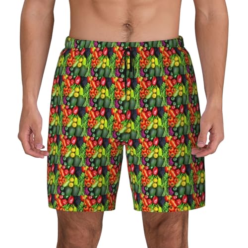 Short de bain imprimé légumes frais homme respirant pour plein air