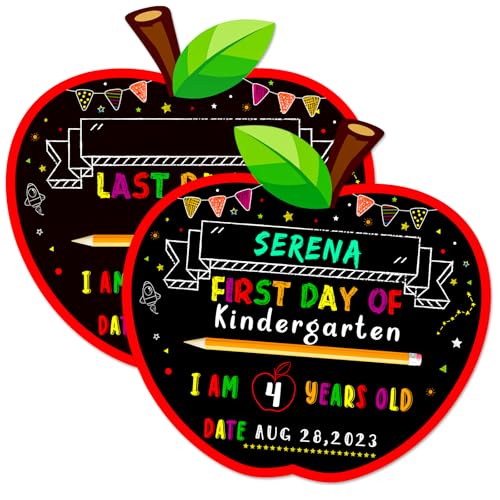 Fsaoor First & Last Day of School Chalkboard Sign - Double-Sided Back to School...