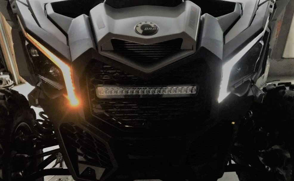 WD Electronics Compatible with Can Am Maverick X3 Front Accent Lights, Integrated Street Legal Turn Signal Kit, 2018-2021 Models, Easy Install Plug and Play