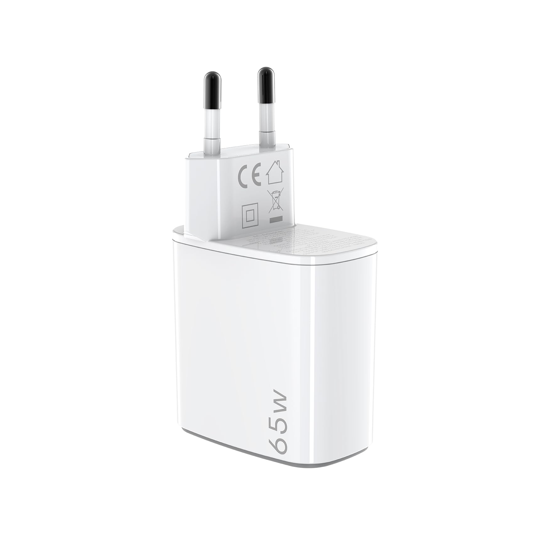 Celly UPTC1USBC65WCTC, ładowarka USB-C z kablem USB-C o długości 2 m w zestawie, przenośna ładowarka 65 W z technologią GaN, kompatybilna z różnymi modelami większości producentów
