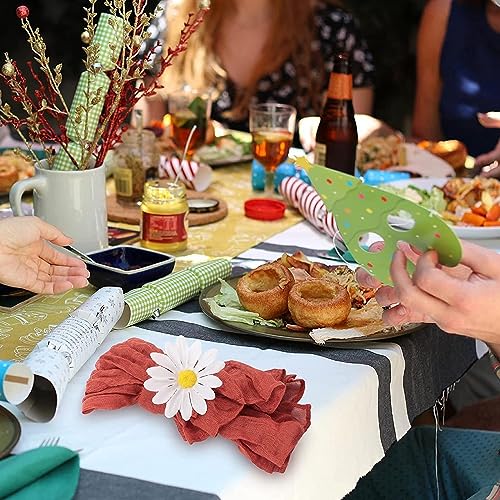 Servilletas de gasa verde sabio de algodón para mesas de restaurante y boda 7