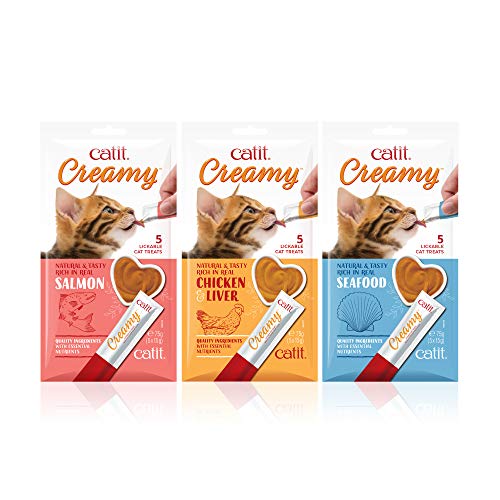 Catit Creamy, Lickable Cat Treat, Variety, 15 Pack, 4447CP1