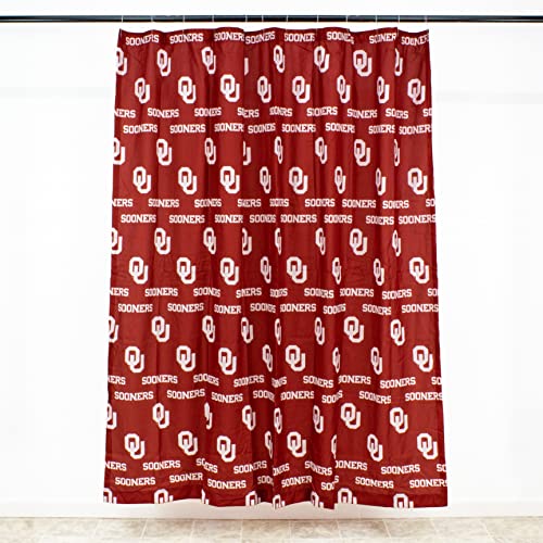 Image of College Covers Everything Comfy Oklahoma Sooners Bright and Colorful Shower Curtain Cover 70 inch x 72 inch