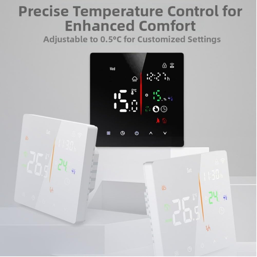 Oceanlend Smart WiFi Thermostat 2.4G für Fußbodenheizung für tuya Smart(Black 16A Electric Heating)