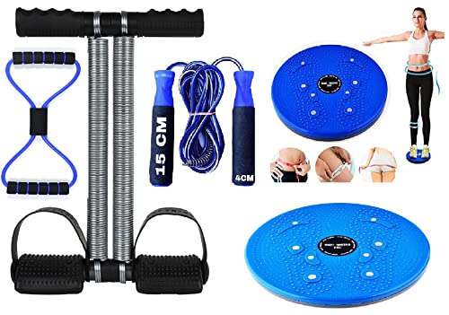 Tummy Trimmer Ab Exerciser & Twister & Skipping Rope & Toning Tube Combo Abs Workout Fat Buster Body Toner Gym Accessories Fitness Exercise Equipment For Men & Women