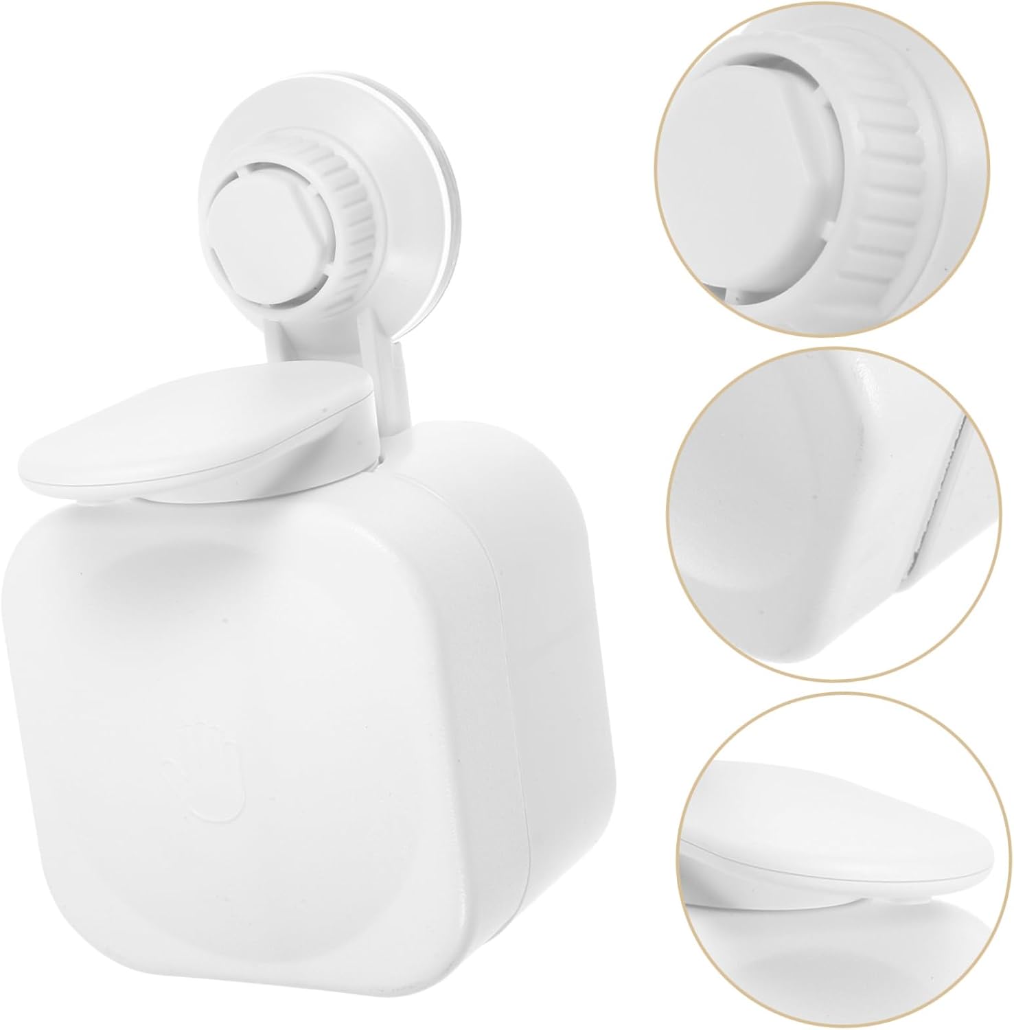 Wall Mounted Soap Dispenser Suction Cup Liquid Bottle Container No Trace Bathroom Accessory Design for Shower Gel Shampoo and Liquid Soap White