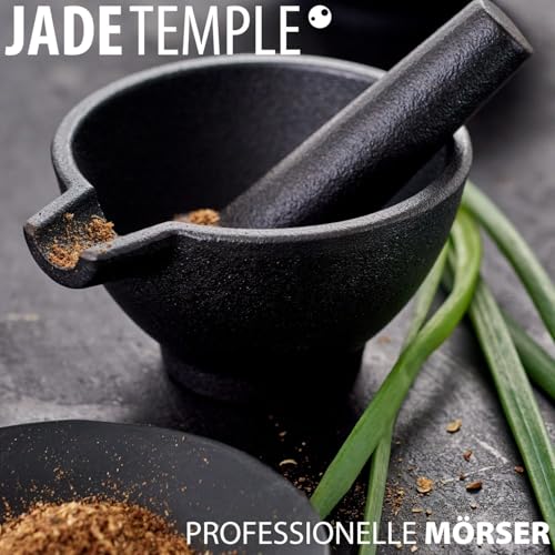 Foto von JADE TEMPLE Mörser & Stößel aus Gusseisen Set, Ø 9,8cm, 5,8cm Höhe, 1 Set
