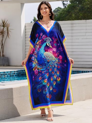 RanRui beach cover up kaftan dresses 2025 rayonprint beach caftans loose vacation dress bikini caftans swimsuit cove ups3