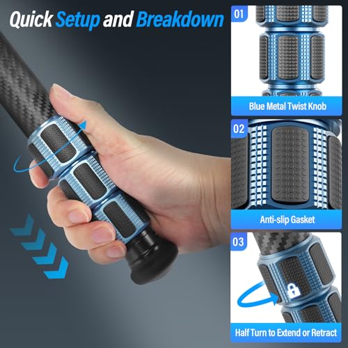 Image of SIRUI AM-324 Professional Camera Tripod with AM-40 Low Gravity Ball Head, 60.4 inch Carbon Fiber Heavy Duty Tripod for Mirrorless Camera, DSLR, 4 Sections, 32mm Max Tube, Max Load 39.8lb /18kg