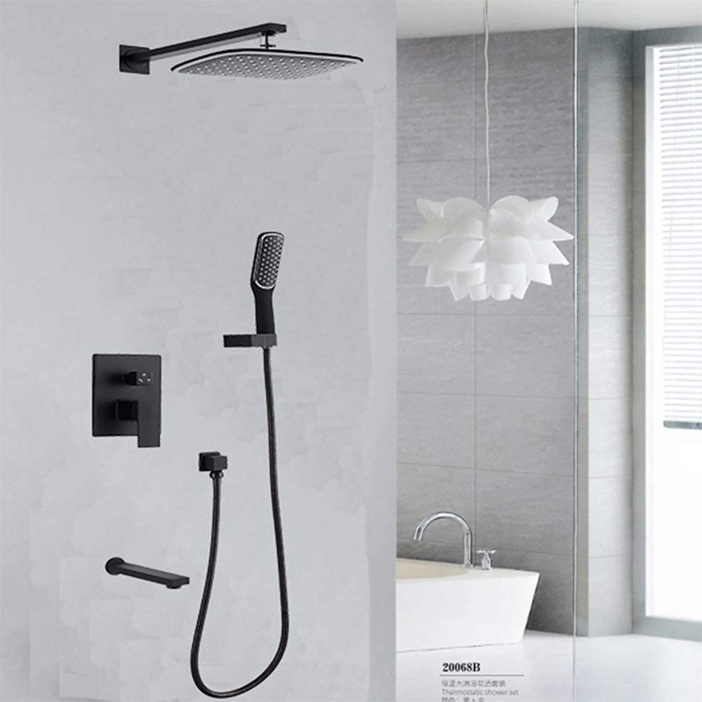 Ensemble de douche dissimulé entièrement en cuivre noir