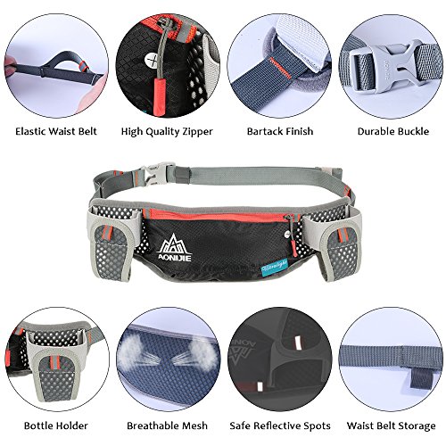 Andoer Cinto de hidratação de corrida AONIJIE Cinto suporte de garrafa Cinto reflexivo de água corre
