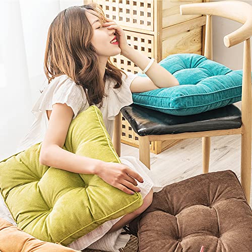 Coussin de chaise avec attaches bleu carré contre assise dure