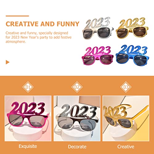 PRETYZOOM 4Pcs 2023 Eyeglasses Glitter 2023 Number Glasses 2023 Sunglasses Eyeglasses for 2023