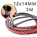 Price comparison product image 5M D Type Car Seal Strip Interior & Exterior PVC Rubber Band For Car Van Truck Door Window Bonnet Boot Edge Trim Rubber Seal (12x14 mm)
