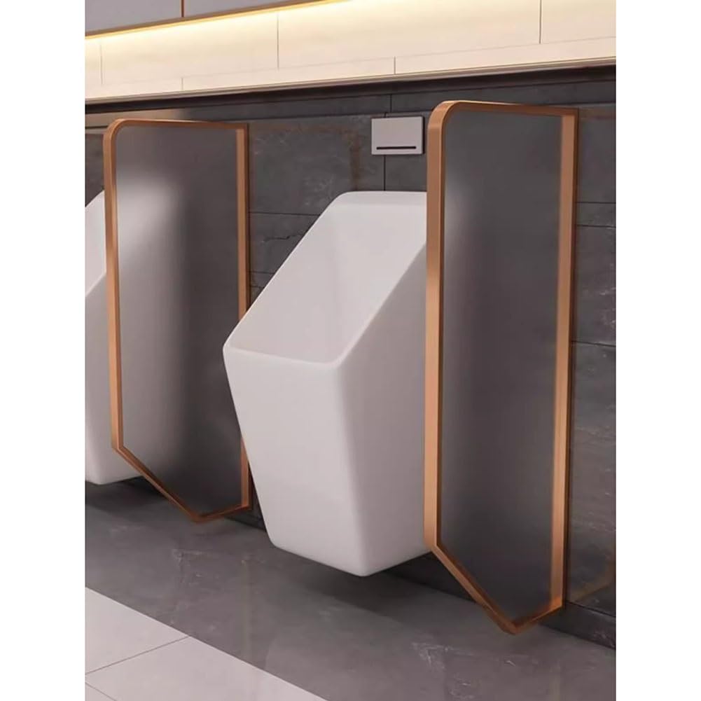 Pannello divisorio per orinatoi - Separatore a Parete per bagni pubblici, Hotel e Centri Commerciali, Oro - 120x40 cm
