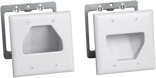 DataComm Electronics 50-3332-WH-KIT - Kit organizador de cables de TV de pantalla plana, color blanco