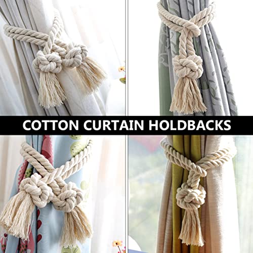 Clips para cortinas y alzapaños ajustables de cuerda trenzada para dormitorio 3