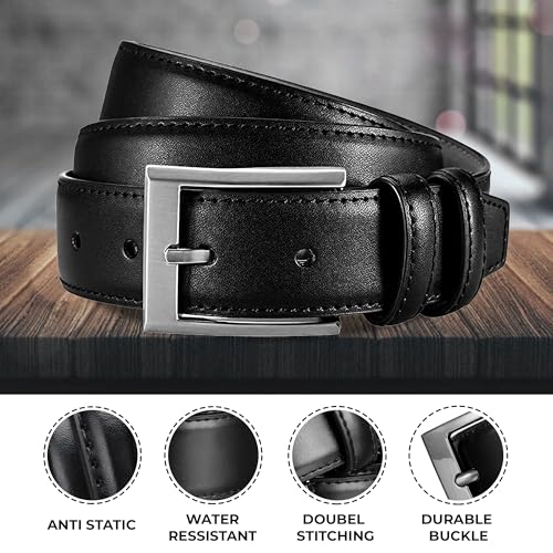 Marino’s Men Genuine Leather Dress Belt with Single Prong Buckle2