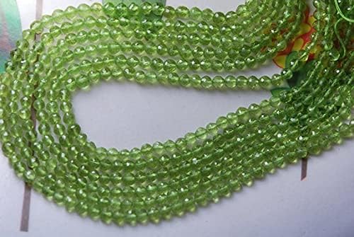 Peridot naturel rondelles 3.5mm fil de perles de peridot facette - 4