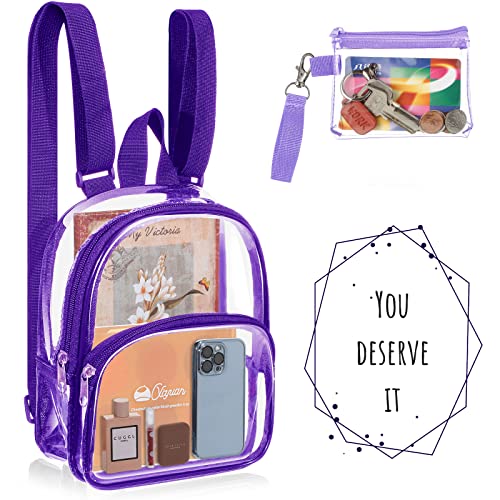 image for Weewooday Clear Mini Backpack Stadium Transparent Small See Through Ba