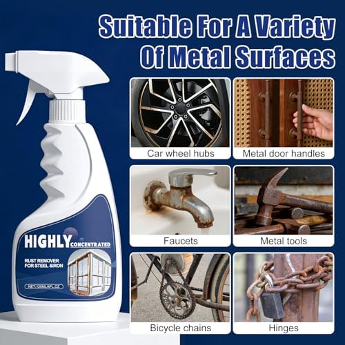 2Pcs Heavy Duty Rust Removal for Metal,Highly Concentrated Steel Rust Remover,Powerful Rust Stain Remover,Multipurpose Rust Remover Spray for Various Metals Furniture,Stainless Steel,Automotive Parts - 3