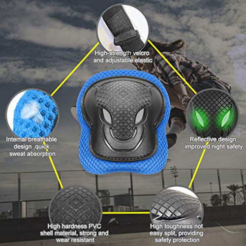 KORIMEFA Casque Vélo Enfant Set de Protection Roller pour Enfants Filles Garçons 3-13 Ans Casque Réglable Coudières Genouillère Protège-Poignets Protection Trottinette Skateboard - Image 4
