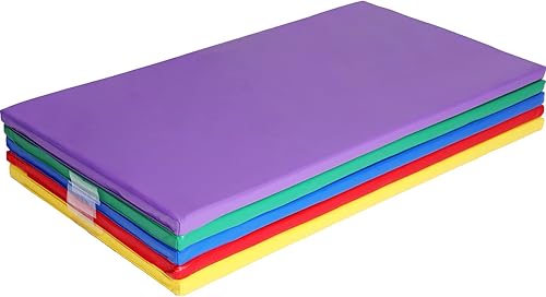 Teling Tapete de dormir para niños, 5 unidades, 1.2 de grosor, tapete de descanso portátil de esponja con soporte para etiquetas de nombre, tapete