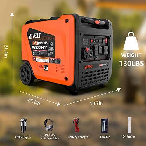 Aivolt VS8000411 8000 Watts Dual Fuel Portable Inverter Generator Super Quiet Gas Propane Powered Electric Start Outdoor Generator thumb #6