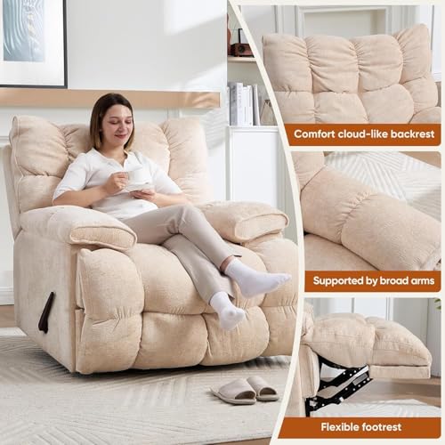 Sillón giratorio beige con tapizado chenille miniatura 6
