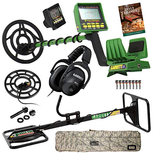Garrett GTI 2500 Pro Package Metal Detector with TreasureHound EagleEye Coil Top Metal