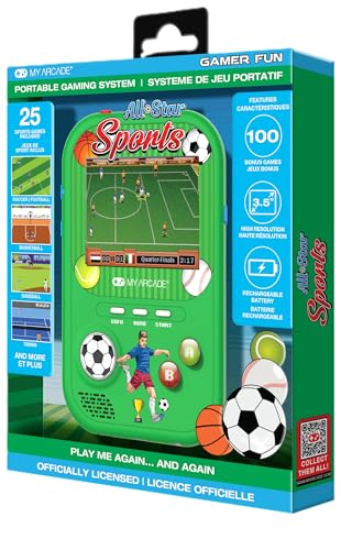 Image of My Arcade All Star Sports Gamer Fun: Includes 125 Preloaded Games, Retro Portable Game Console, Soccer Toys, Rechargeable Battery