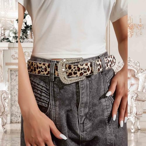 Blingbling Waist Belt For Street Dance Jean Belt Punk Waist Chain Leopards Print Rhinestones4