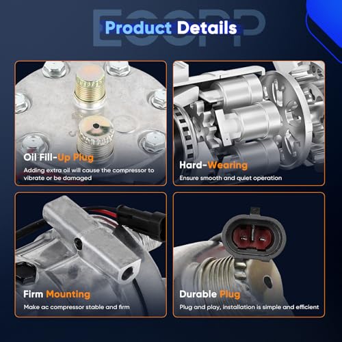 Image of ECCPP A /C Compressor with Clutch Fit for Case IH Tractor New Holland T7030 T7040 T7050 T7060 AC Compressor