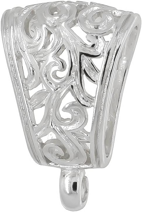 egemmall Extra Large Sterling Silver Pendant Clasp Slider Bail Connector