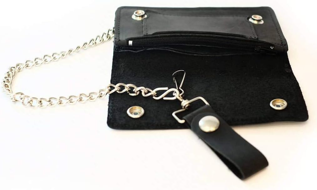 Suicidal Skates Logo Leather Black Chain Wallet