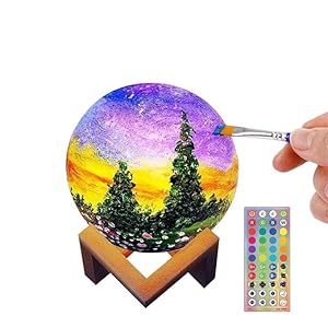 HOLA DIY 3D Moon Night Light, Paint Your Own Moon Lamp Kit Galaxy Lamp Arts and Crafts Kit, Ages 5 6 7 8 9 10 11 12-15 Year Old Girl Boys Birthday Gifts Toys HOLA DIY 3D Moon Night Light Paint Your Own Moon Lamp Kit Galaxy Lamp Arts and Crafts Kit Ages 5 6 7 8 9 10 11 12 15 Year Old Girl Boys Birthday Gifts Toys